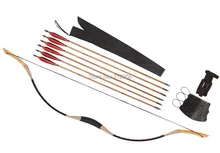 Longbowmaker Archery Combination Customize Printing Flower Longbow Recurve Bow 6 Bamboo Arrows 20-60LBS C1H1YH