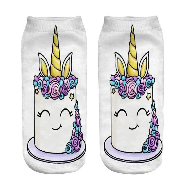 Новые Harajuku 3D носки с единорогами женские Kawaii лодыжки Licorne женские носки Calcetines Mujer