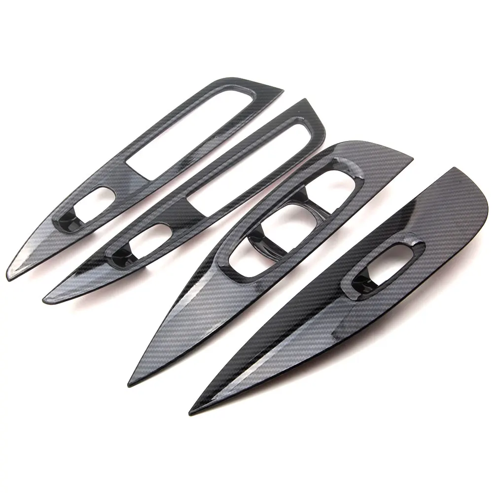 

Car Interior Carbon Fiber Style 4PCS Door handle Window Lift Switch Cover Bezel Trim Decal For Nissan Qashqai 2016 Car Styling