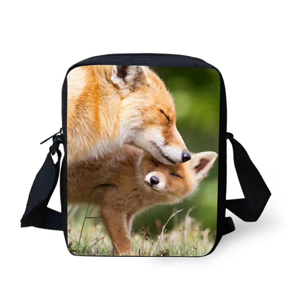 Сумка-мессенджер для взрослых и детей с 3D-принтом лисы рыбы маленькая |