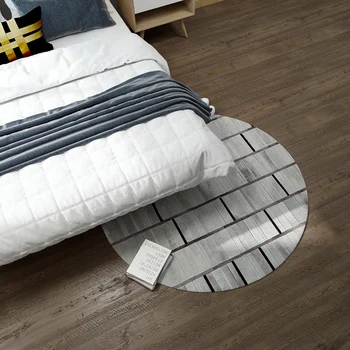 

Round shaped natural cowhide patchwork rug in gray color ,genuine cows skin fur carpet for bedroom decoration floor mat