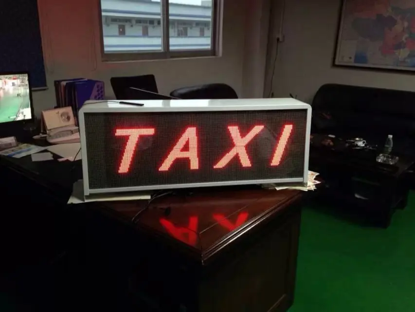 Двухсторонний рекламный светодиодный знак для такси, беспроводной светодиодный светильник для такси P5, уличный полноцветный двухсторонний