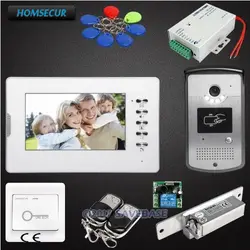 Homsur 7 дюймов видеодомофоны системы с брелоками разблокировки камера для дома безопасности