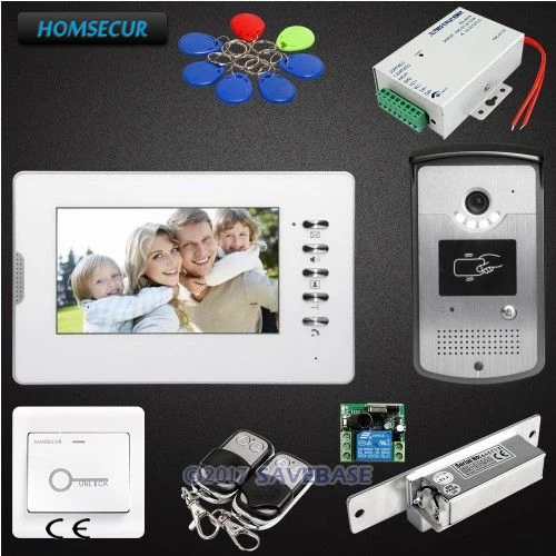 

HOMSECUR 7inch Video Door Intercom System with Keyfobs Unlocking Camera for Home Security