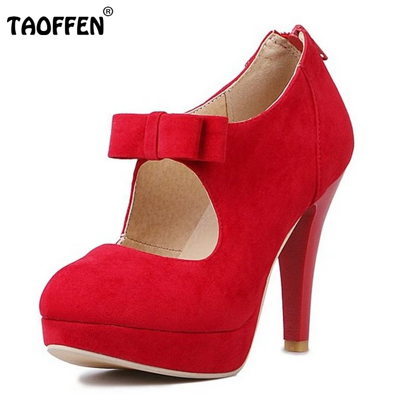 

SizeBig 34-43 New 2016 Fashion Platform High Heels Women Pumps Spring Summer Autumn Bowtie Women Shoes Woman