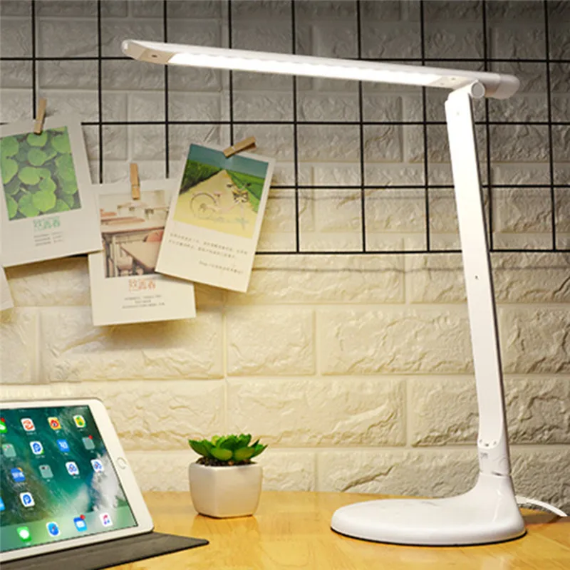 

LAIDEYI USB LED Desk Lamps Eye Care Table Lamps Modern 3 Level Soft White Warm Light Foldable Dimmable Rotatable Touch Dimmer