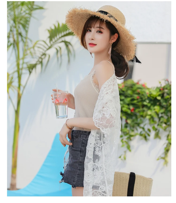 Sexy Crochet beach V Neck Cover Up Split Swimwear Summer Outings Swimsuit See-through Cover Ups Women Beach Wear Dress (12)