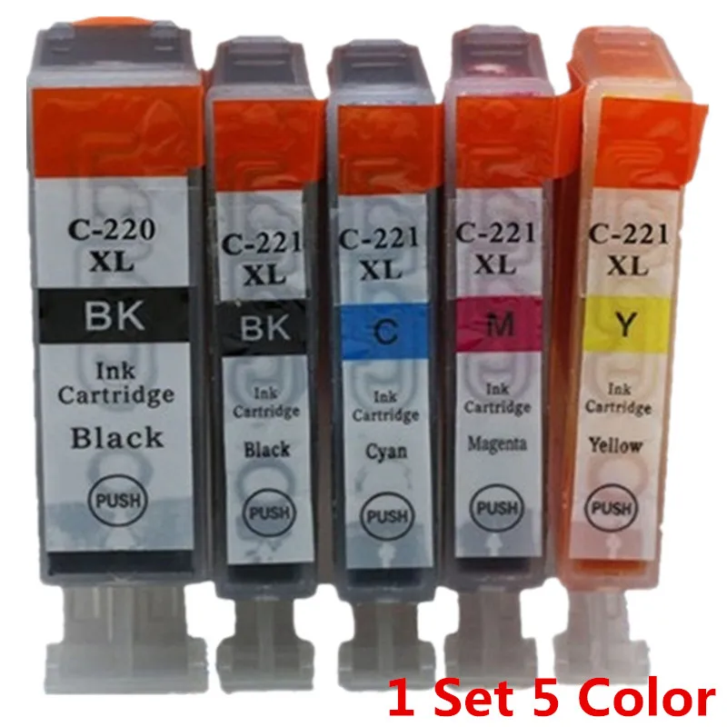 1 Set 5 Color Замена PGI-520 CLI-521 PGI-520XL PGI 520 XL PGI520 PGI520XL чернильные картриджи для Canon Pixma MP980 MP990 - Цвет: 1 Set 5 Color