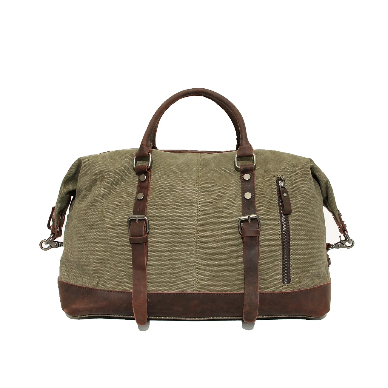 

New Canvas Bag Retro Crazy Horse Thickened Canvas Travel Bag Sandwich Zipper Bag Casual Handbag