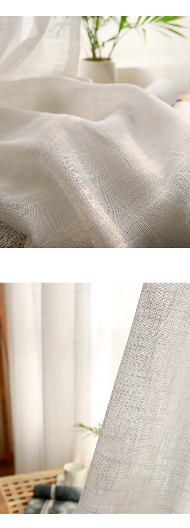 CITYINCITY Tulle  American Curtains for Living room Soft White Voile  solid Rural Tulle Curtain for bedroom ready made curtain07