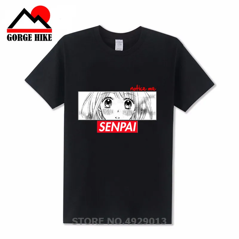 

2019 Men T Shirt Fashion Japanese Anime Short Sleeves Girl Shirt - Notice Me Senpai Japan Anime Funny Cartoon Print T-shirt