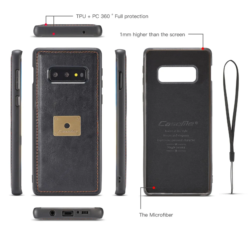 Для samsung S10 чехол Note 9 8 кожаный чехол-бумажник с держатель для карт Съемный чехол на магните чехол для samsung Galaxy S9 S8 плюс Чехол