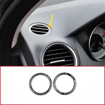 

2pcs Real Carbon Fiber For Mercedes Benz C Class W204 2005-2012 Dashboard Air Vent Ring Trim For MB ML GLE GLK Class Stickers