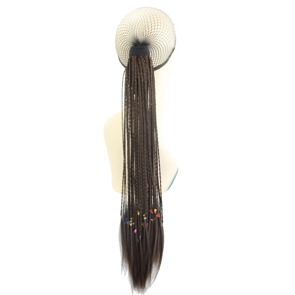 JOY&BEAUTY Long Straight Braids Hair Pieces 24 inch Black Gold Brown 29 Color Clip In Ponytail Hairpieces Fake Hair