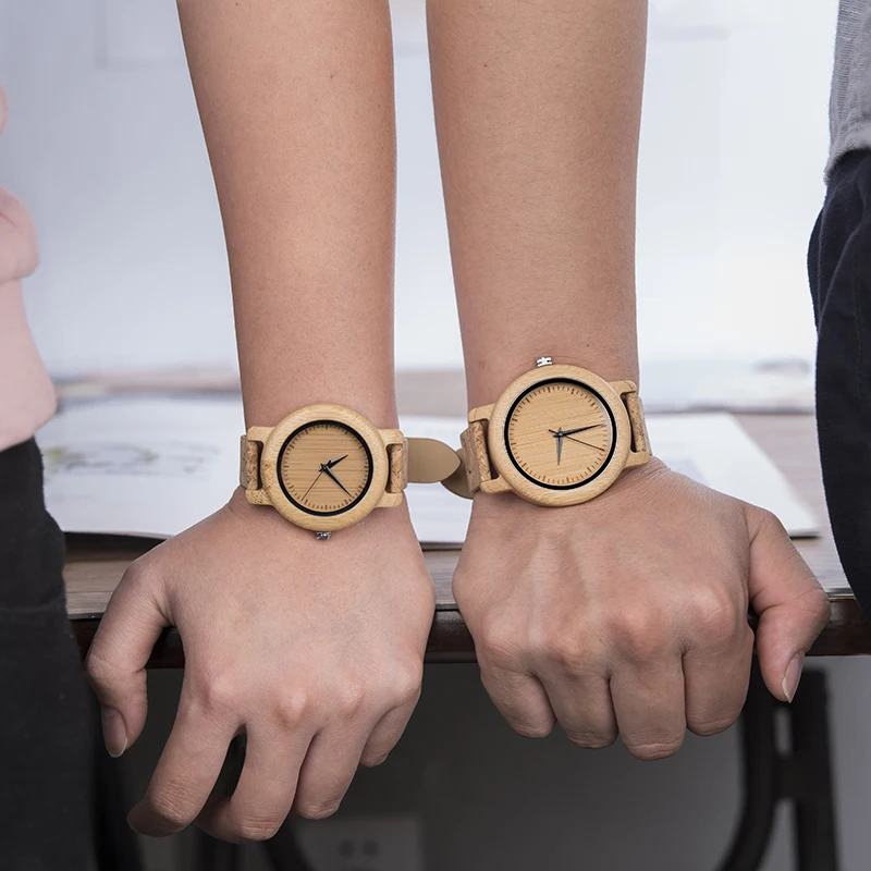 

DODO DEER Bamboo Wooden Lover Couple Watches Men Ladies Wristwatch Women Quartz Male bayan kol saati Gift in gift Box A30