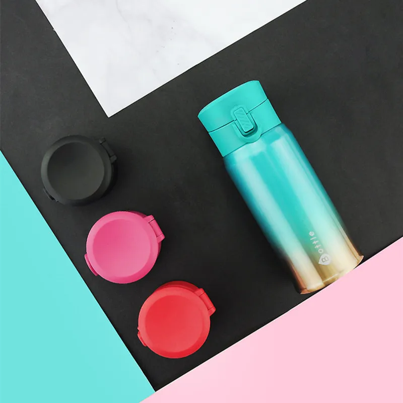 2018 New Stainless steel portable travel sport tea milk coffee vacuum flasks office family Gradient color pop cap thermos cup 2018 New Stainless steel portable travel sport tea milk coffee vacuum flasks office family Gradient color pop cap thermos cup