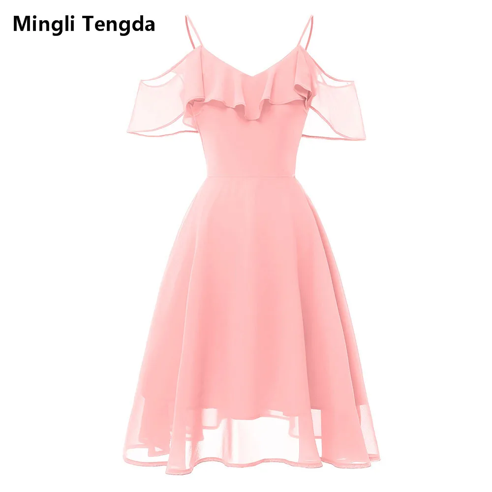 Mingli Tengda простой красное вино платье подружки невесты Hatler Свадебная вечеринка элегантное платье Розовое платье шифон платье свидетельницы