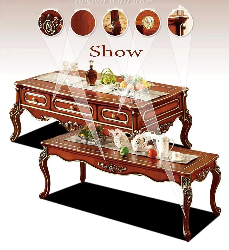 Антикварный стиль Итальянский небольшой стол, твердой древесины итальянский стиль роскошный стол набор pfy701