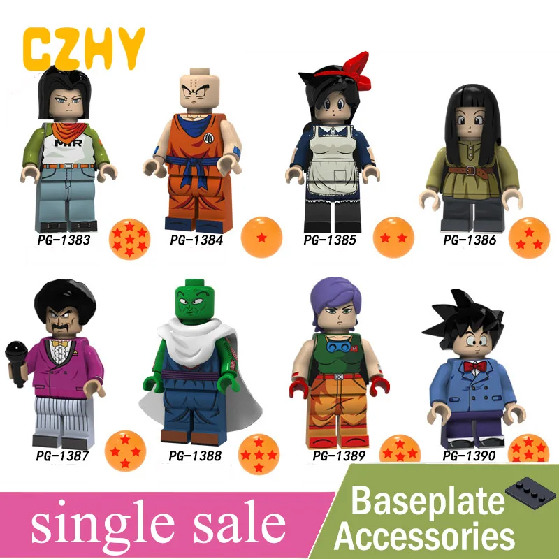 

Dragon Ball Z Saiyan Son Goku Krillin Launch Piccolo Mr. Satan Anime Building Blocks Bricks Toys Figure PG8168