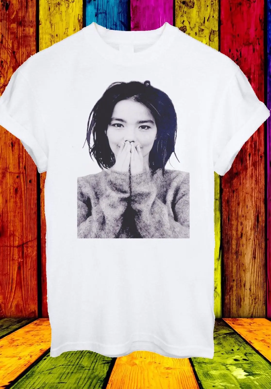 

Bjork Debut Singer Electronic Pop House Music Men Women Unisex T-shirt 180 Summer Short Sleeves Cotton T-Shirt Fashion