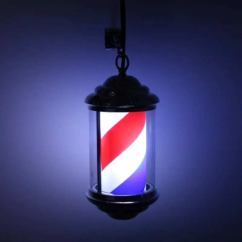 Ретро Металлические Полосы вращающийся светодиодный свет Парикмахерская Вращающаяся лампа для волос зд обои открытый знак