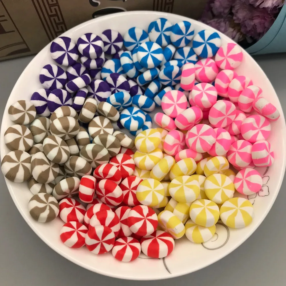 

Free shiping! Hot selling mixed 100pcs clay candy.Polymer clay for phone decoration,DIY ( 10mm)
