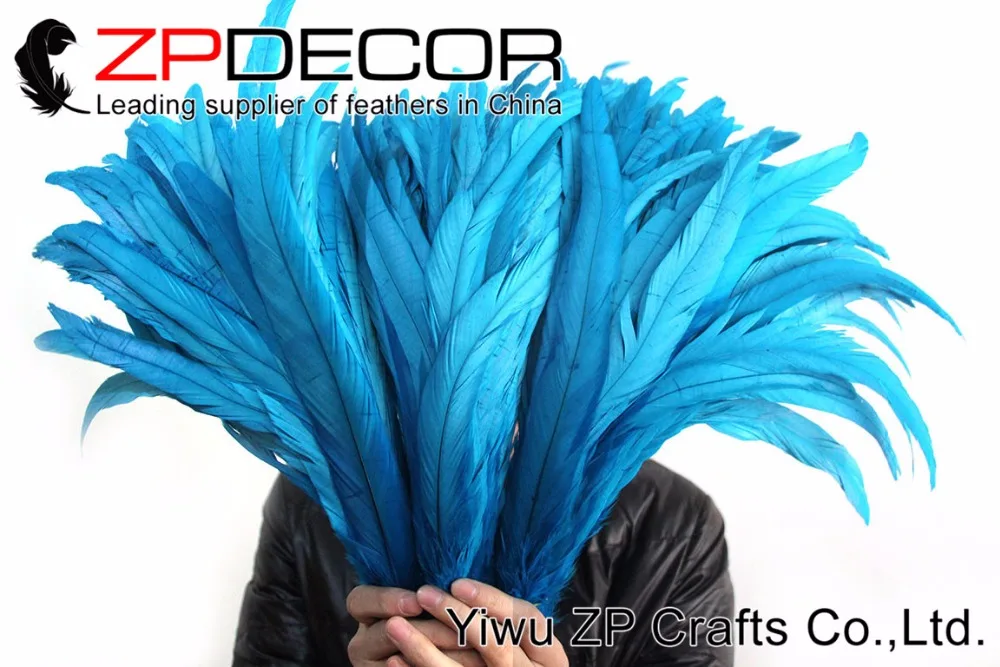 35-40cm fully dye rooster tail feathers turquoise (2)