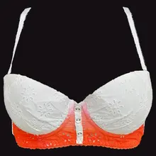 Demi-soutien-gorge Sexy pour femmes, dégradé de couleur blanc et Orange, bretelles amovibles, coupe 1/2, sous-vêtements à armatures, Lingerie BRB019