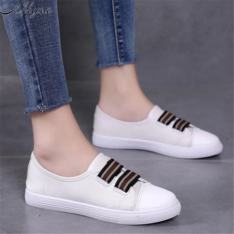 

Mhysa 2019 new spring autumn women's canvas shoes flat shoes women's fashion casual shoes comfortable breathable sneakers L231