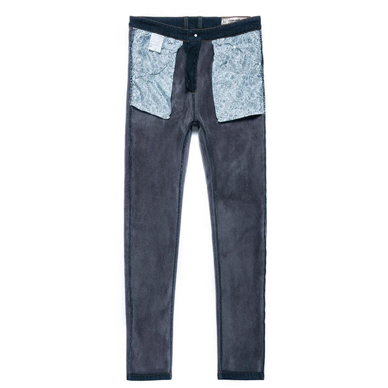 Зимние классические флисовые джинсы большого размера для мужчин, мешковатые теплые черные деловые джинсовые брюки, мужские Стрейчевые офисные комбинезоны, брюки 2XMR24