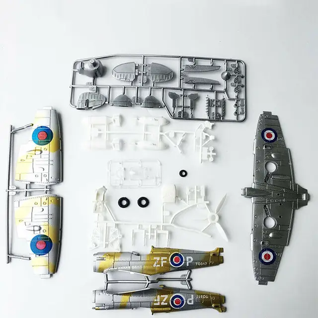 1/48 World War Britain Spitfire Fighter Assembly Model Toy Puzzles Plane Beautiful Painted Random Color 6