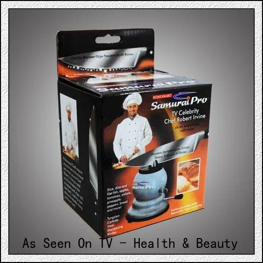 Free Shipping 100pcs/lot Samurai Pro Knife Sharpener With Suction Cup