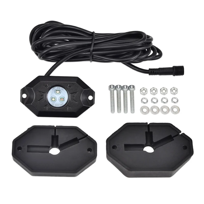  4Pods RGB LED Rock Light Lamp Kit SMART PHONE Bluetooth APP Controll Fit Cruise Motorcycle Snowmobi - 32996844381