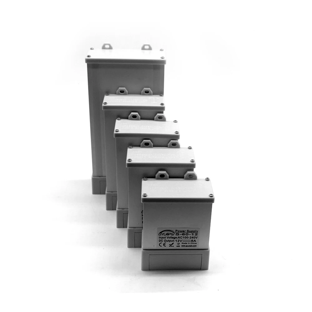 Непромокаемые Трансформаторы освещения DC12V DC24V DC36V DC48V 48W 60W 72W 100W 120W 150W 180W 200W 300W 350W