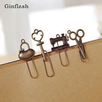 

4pcs/lot Vintage ancient retro element Metal Bookmarks For Book Creative Item Kids Gift Korean Stationery color random
