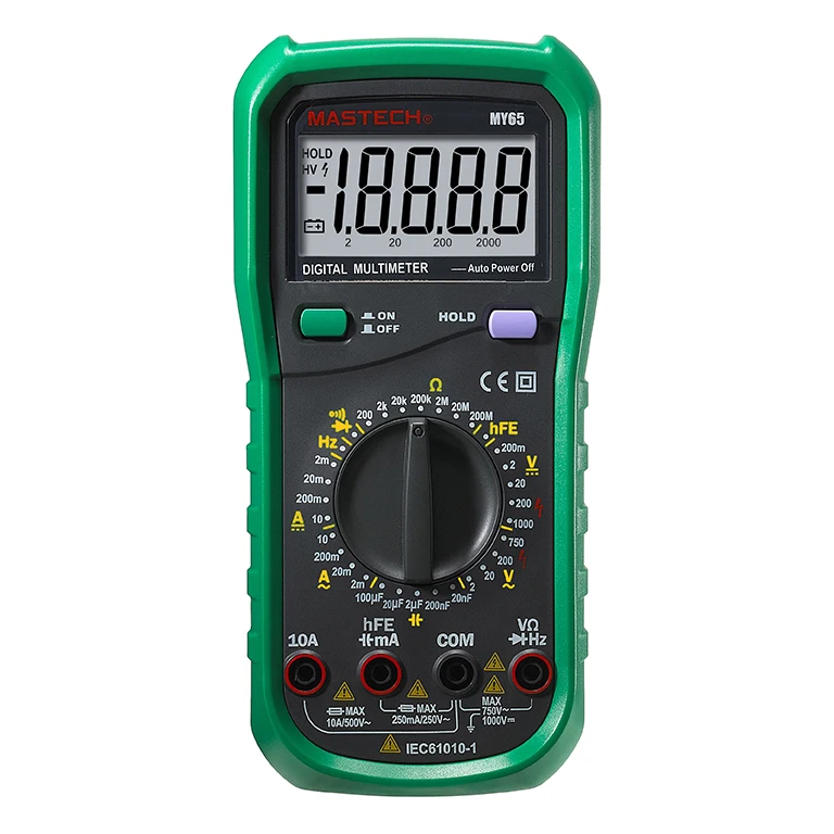 

MASTECH MY65 High Precision 4 1/2 Digital Multimeter AC DC Voltage Current Ohm Capacitance Frequency Tester Meter