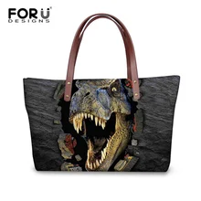 FORUDESIGNS/крутой динозавр 3D принт женские сумки Bolsa Feminina Животные Сова Женская пляжная сумка-мешок большие сумки на плечо для леди