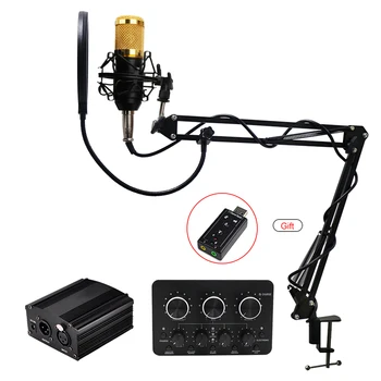 

BM 800 Microphone Professional Condenser Microphone bm800 Stand Pop Filter Tripod for Microphone for Computer PC Video Recording