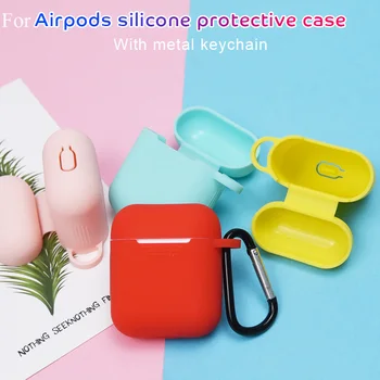 

Candy Color Soft Silicone Case For Apple Airpods 1 2 Shockproof Earphone Cover For AirPod Ultra-Thin Protector Cases with Hooks