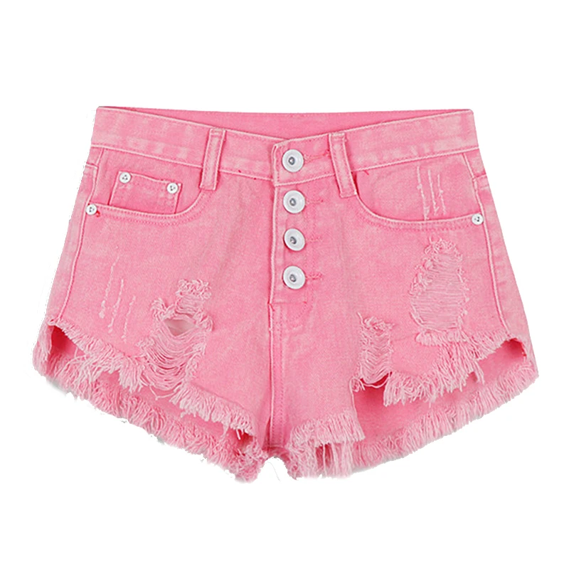 Удивительные летние пикантные Для женщин Леди Мода Slim Fit отверстие Джинсовые шорты (розовый, s/US-2 ~ 4)