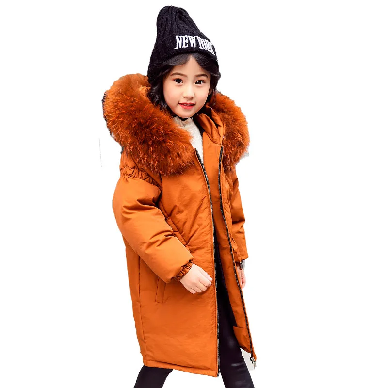 

Girls Winter Jackets with Fur Kids Winter Jacket Coat 2018 Baby Girl Clothes Warm Winter Coat for Kids Long Parka Size 6 8 10 12