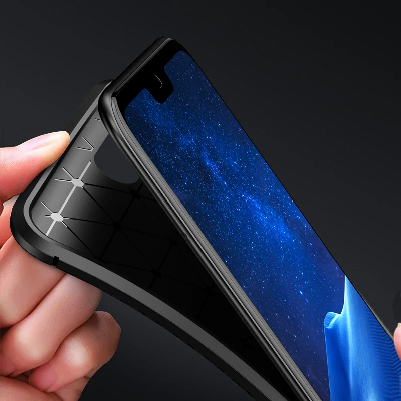 Чехлы для телефонов huawei Honor 10 Lite чехол из углеродного волокна Противоударная задняя крышка для Honor10 чехол мягкий TPU чехол для силиконовый чехол