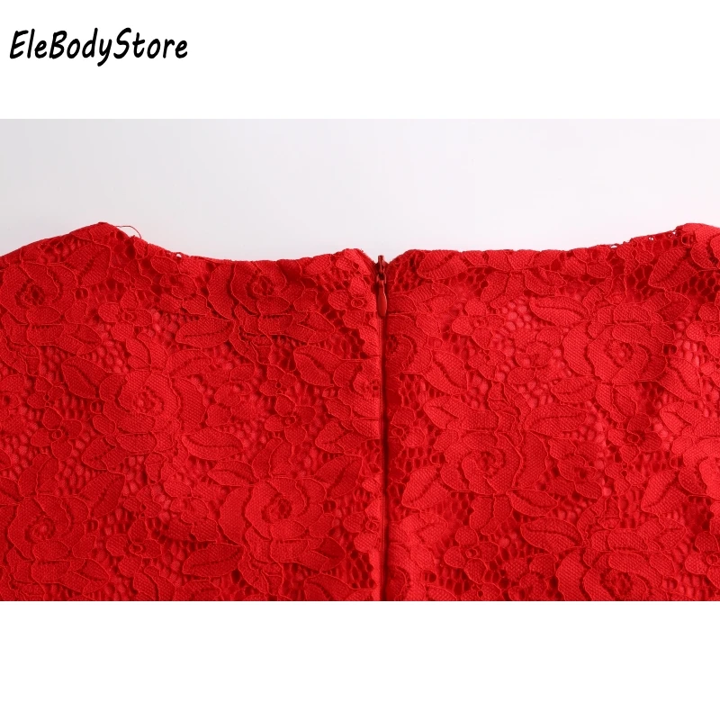 ELEBODYSTORE 2017 размера плюс женское повседневное летнее сексуальное кружевное платье