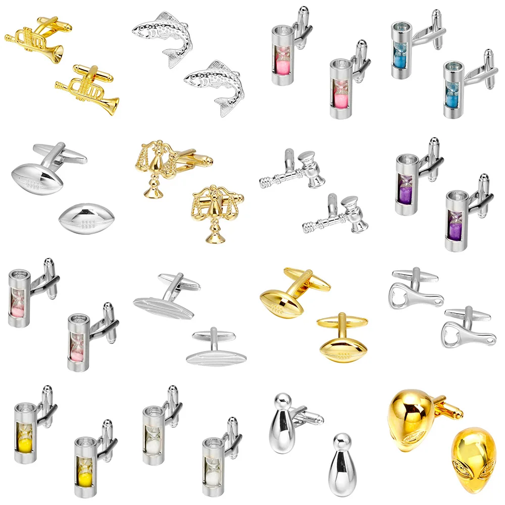 

MeMolissa Luxury High-grade New Style Gold and Silver Cufflinks Hourglass Cufflinks Men's Shirt Cufflinks Men's Jewelry