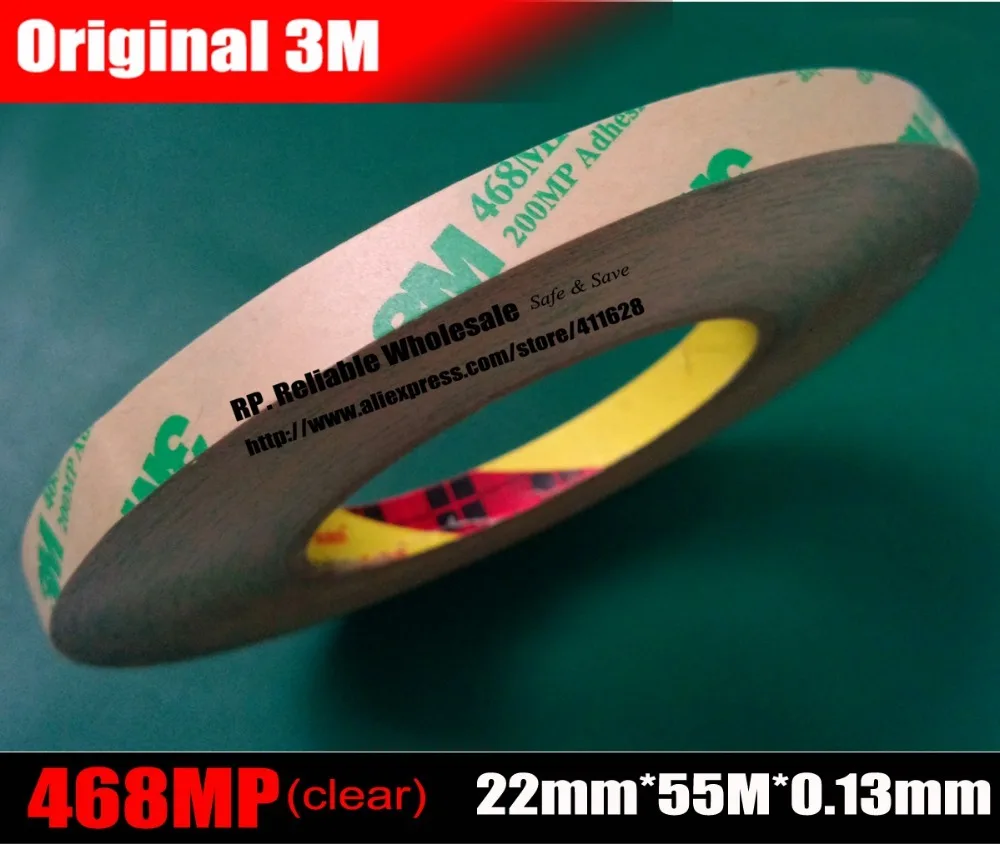 (22mm*55M*0.13mm) 3M 468MP 200MP Adhesive, 2 Sides Sticky Tape, for