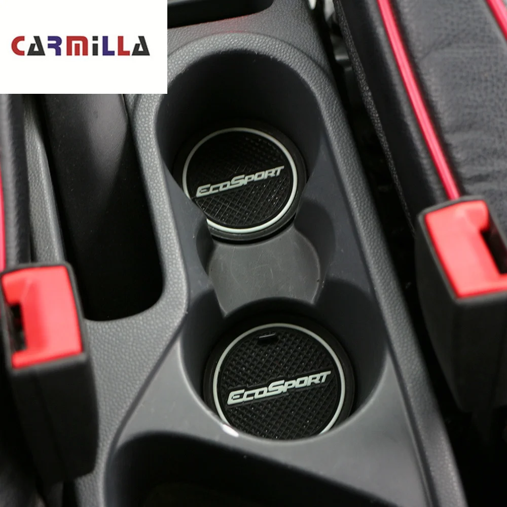 

Carmilla Car Gate Slot Mat Anti-slip Door Pad Rubber Cup Groove Mat Car Interior Accessories for Ford Ecosport 2012 - 2018
