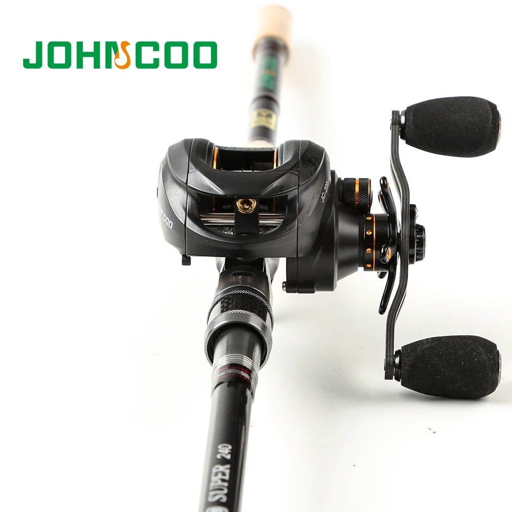 Johncoo 2017 حار بيع الصيد رود بكرة مجموعة 2.1 متر 2.4 متر 2.7 متر الكربون قضيب baitcasting الصيد رود كومبو 165 جرام الغزل قضيب