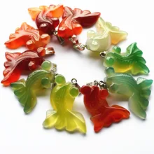 Новинка популярный натуральный камень оникс подвески-рыбки ожерелье для женщин Изготовление ювелирных изделий 5 шт в партии