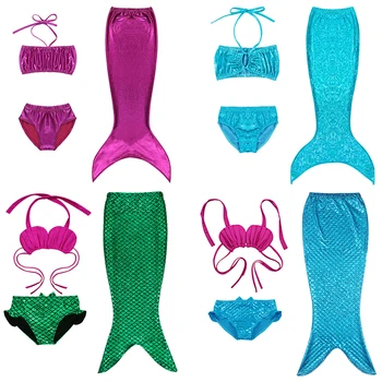 

Bikini 2018 3Pcs 3-12Y Girls Children Mermaid Tail Swimming Suit Dress Split Swimsuit Costume Swimmable Bikini Bathing Suit