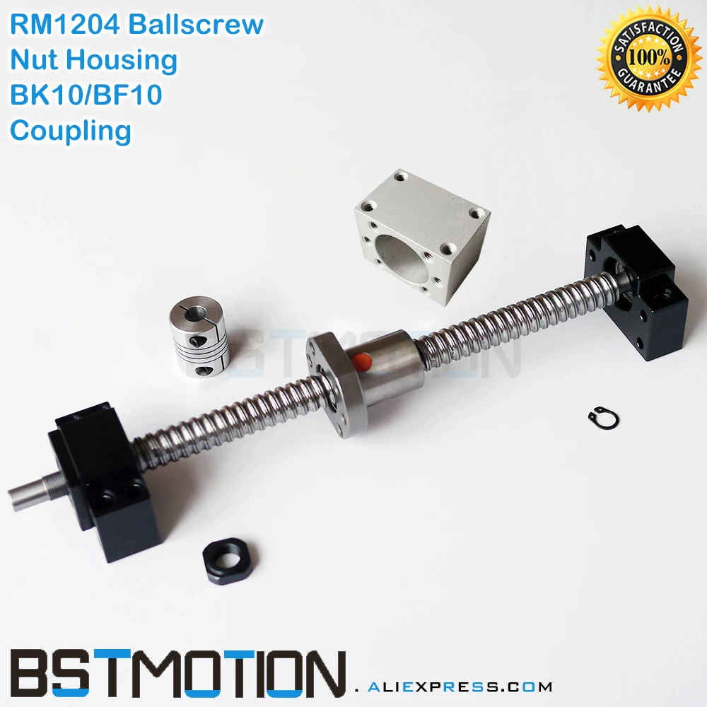 

1204 Rolled Ball screw set 161mm ~ 561mm with SFU1204 Ballnut + Nut Housing Bracket+ BK10 BF10 Support + Coupling # 1204 BKBF10